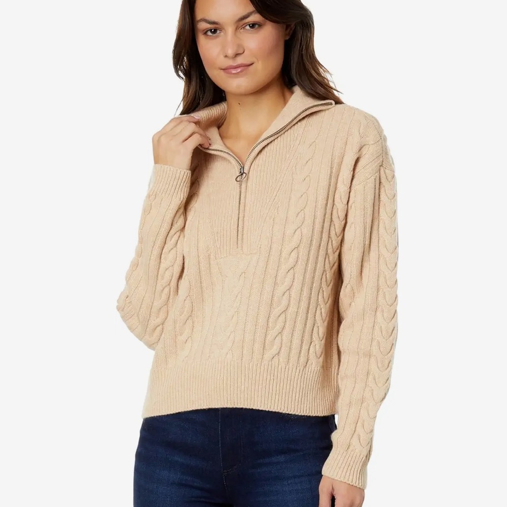 Paige Cable Zip Up Sweater